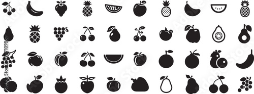 fruit icons, food vector, healthy nutrition, organic fruits, tropical fruit, vitamin design, diet food, fresh produce, vegetarian symbol, natural health