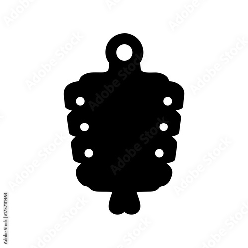 Intricate black silhouette of a chinese jade pendant with hanging loop for jewelry making
