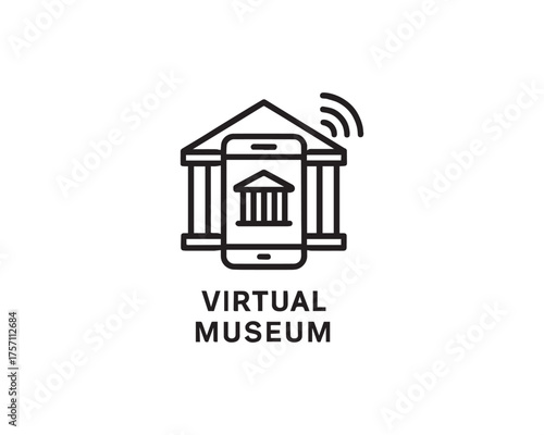 virtual museum icon vector design illustration.
