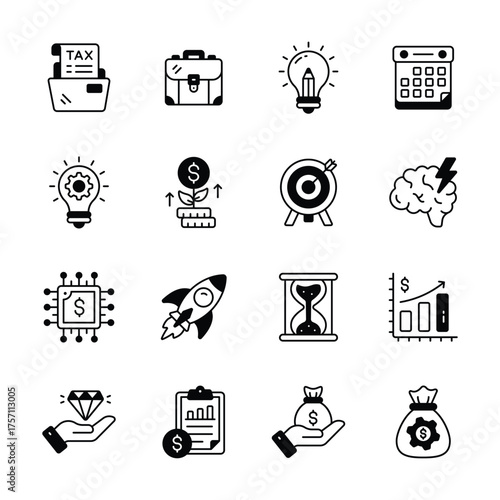 Take your hands on this amazing icons set of entrepreneurship