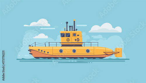 Vintage Submarine with Metal Hull Design
