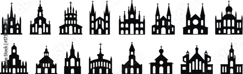 church, silhouette, building, architecture, gothic, cathedral, steeple, cross, religious, christianity, faith, worship, prayer, history, landmark, design, graphic, icon, symbol, isolated, white backgr