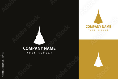 Elegant Temple Silhouette Logo Design for Cultural and Spiritual Brands.