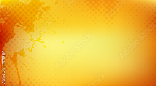 Vibrant golden yellow abstract backdrop features a splatter effect on the left and a subtle dotted pattern that creates a warm, bright, and textured design overall