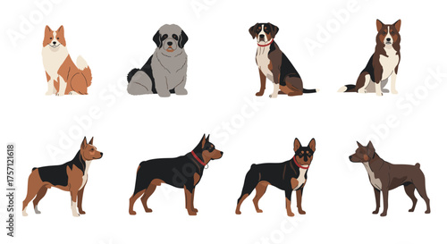 A charming collection of diverse puppy breeds illustrated in a delightful pixel art style.