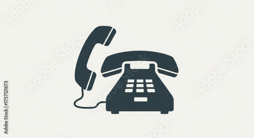 Vintage telephone vector illustration for communication and old technology designs, rotary phone graphic element