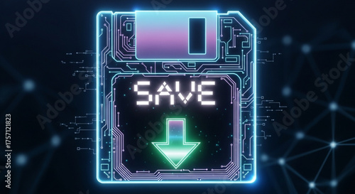 Download save icon digital data storage floppy disk technology retro style design for computer file backup 100