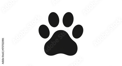 Dog paw print vector graphic for pet lovers adoption rescue animal shelter pet care icon design and clip art use