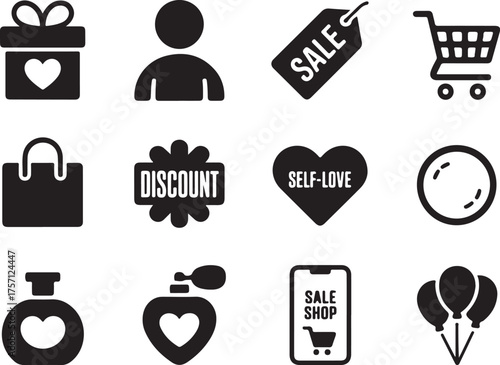 Shopping spree icons perfect for sales promotions