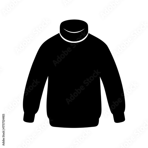 Black turtleneck sweater vector illustration for cold winter weather fashion trends