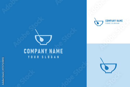 Minimalist Bowl and Spoon Logo Design for Food or Restaurant Business.