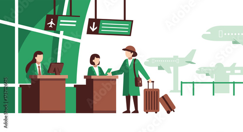 Airport Check In Counter Service For Travelers Arriving For Flights