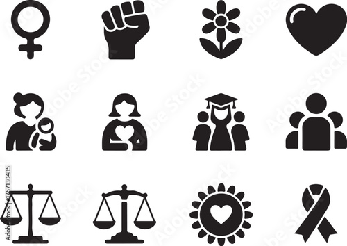 Empowerment icons for social causes and justice movements