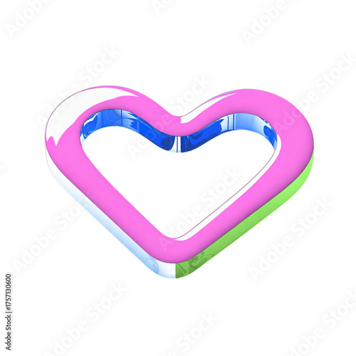Colorful heart shape with a playful style for love, Valentines, design element, and more