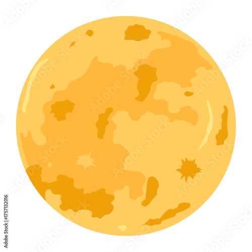 Planet or celestial body illustration with craters