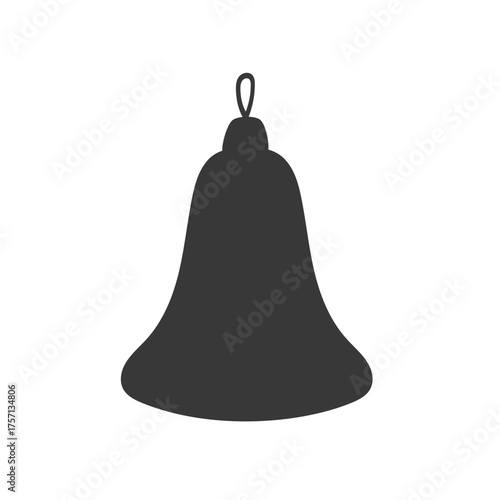 Flat vector illustration of a cute bell silhouette. Playful and simple design ideal for Christmas, kids’ projects, and festive branding.