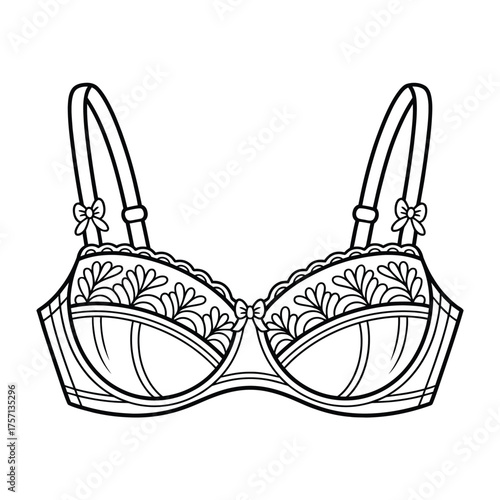 Elegant bra line art vector illustration scalable eps icon for fashion design and graphics silhouette White background