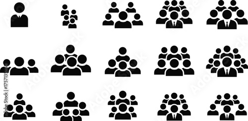 Diverse Crowd of People in Formation Demonstrating Teamwork and Collaboration in Business Settings for Corporate Communication and Social Gathering Presentations, Ideal for Website Marketing and Human