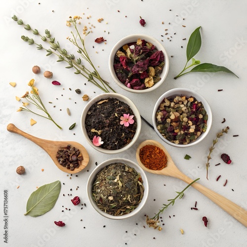 spices in a wooden spoon