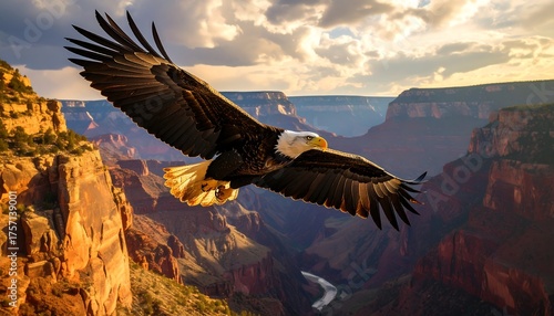 Wallpaper Mural Majestic eagle soaring over Grand Canyon at sunset Torontodigital.ca