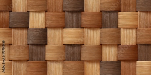 a seamless pattern of woven bamboo texture, showcasing the intricate weave and natural beauty of wooden weaving for an organic background.