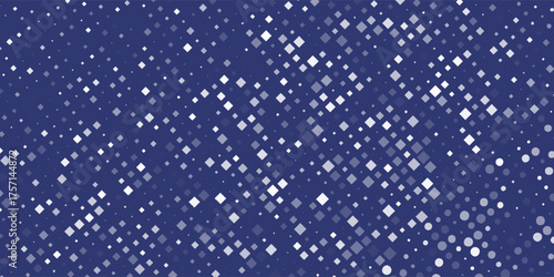 Tile pattern with white polka dots on dark blue background
