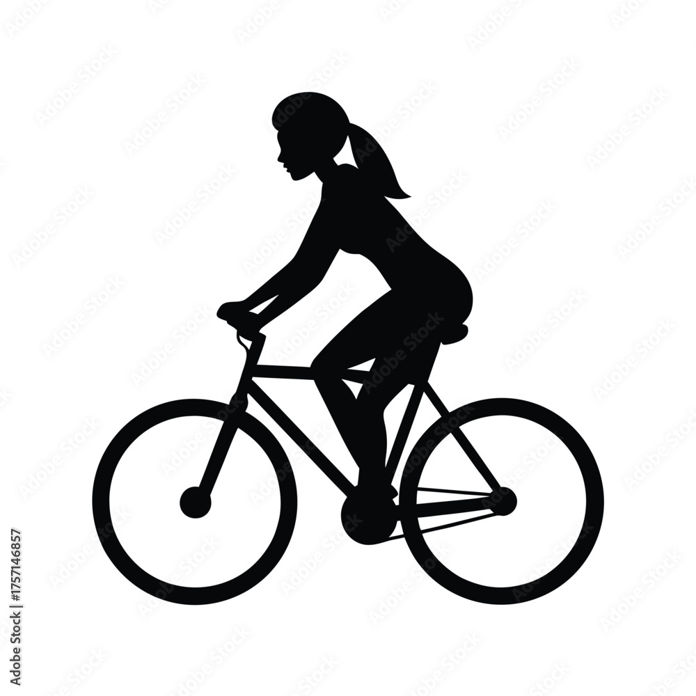 Fototapeta premium silhouette of a girl on a bicycle
