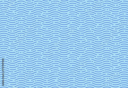 Vector pattern. Modern stylish texture. Repeating curve water wave lines. blue background. Trendy graphic design.