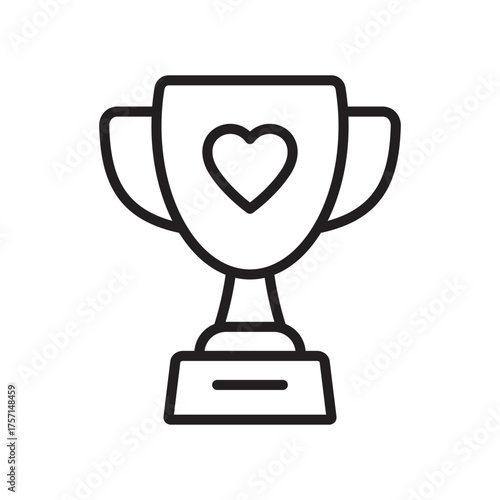 Trophy Cup with Heart Icon – Love and Achievement Symbol.