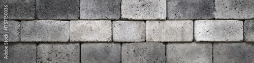 Cinderblock Background. Concrete Block Wall Texture Banner with Grey Stone Wall Design