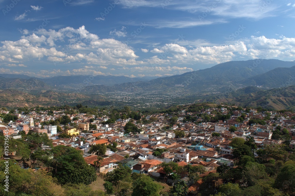 Naklejka premium Colombia Cucuta. Village and Landscape Panorama of Cucuta, North Santander