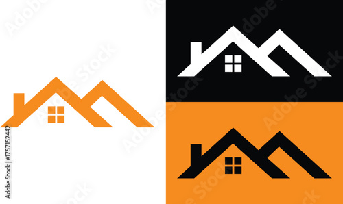 Modern Real Estate House Roof Logo
