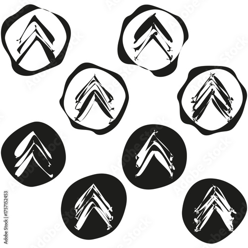 Arrows round icon. Upward movement symbol. Growth Vector sign. Business performance emblem.