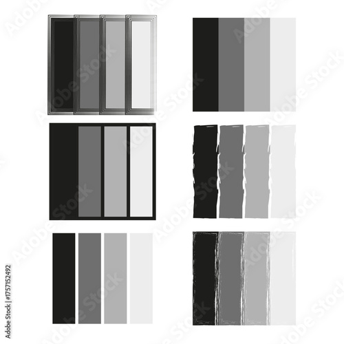 Vertical stripe elements. Monochrome gradient bars. Abstract linear pattern. Vector background design.