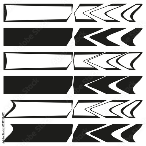 Abstract banner shapes. Geometric outline elements. Vector creative graphic. Modern design symbol.
