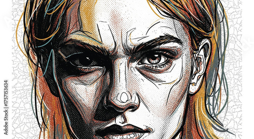 portrait of a young woman in a mask