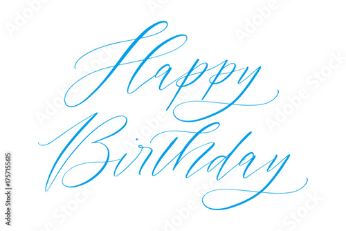 Happy Birthday - Happy Birthday handwritten text lettering on white background
