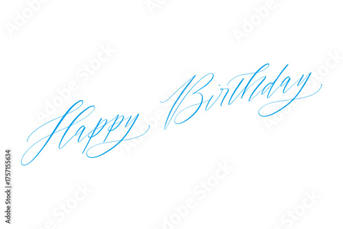 Happy Birthday - Happy Birthday handwritten text lettering on white background
