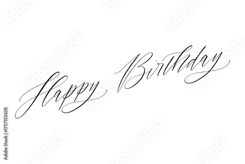 Happy Birthday - Happy Birthday handwritten text lettering on white background
