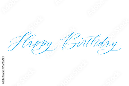 Happy Birthday - Happy Birthday handwritten text lettering on white background
