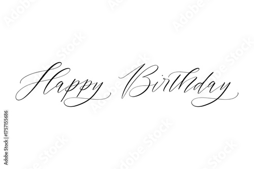 Happy Birthday - Happy Birthday handwritten text lettering on white background
