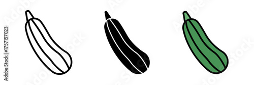Zucchini icon Organic Vegetarian Food, Healthy Eating. Vegetables Concept with stroke, filled and colored concept for web design.