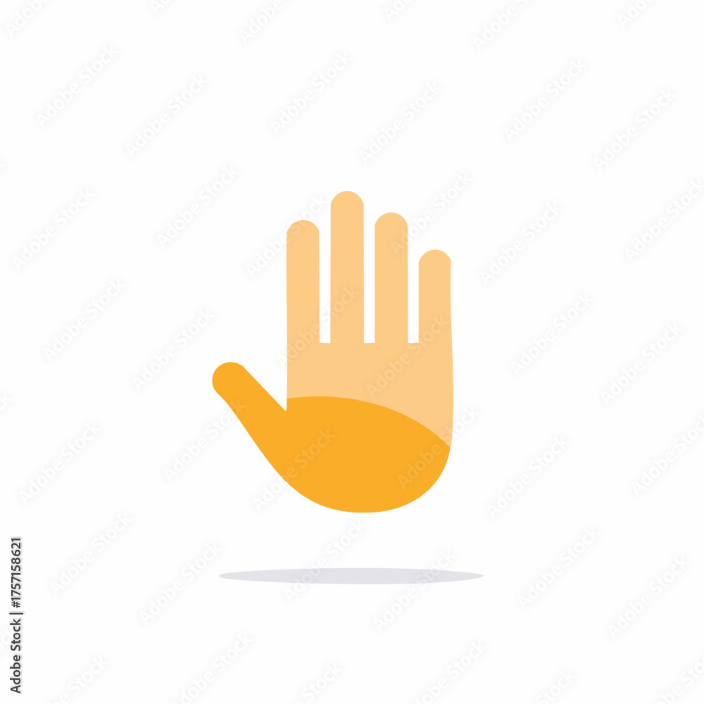 Fototapeta premium Vector open hand showing stop gesture - isolated on white background
