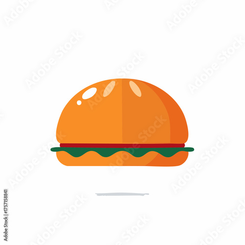Delicious burger illustration with tasty bun and lettuce for restaurants and cafes