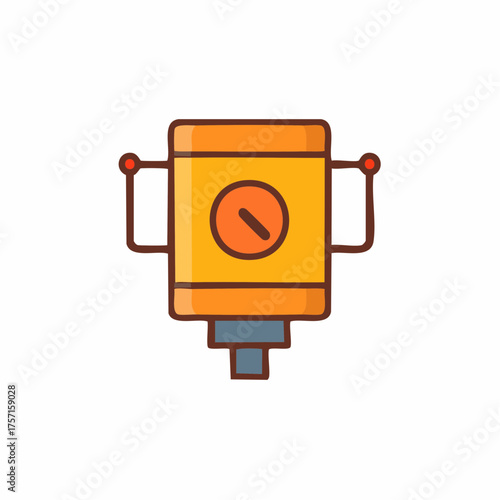 Cartoon Theodolite Total Station Surveying Tool Equipment Illustration