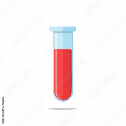 Medical Test Tube Filled With Red Liquid Represents Scientific Research and Healthcare