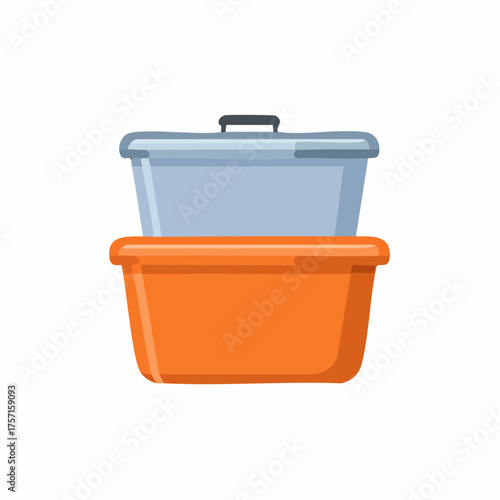 Stacked Plastic Bins Containers for Storage Items Clean Organized Home Organization
