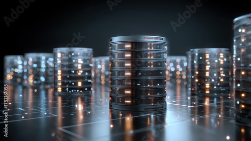 Data Silos: Database Server with Network Storage and Relational Tables Concept