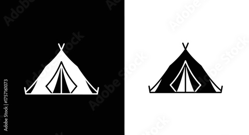 Minimalist Camping Tent Vector Icon for Outdoor Adventure Branding