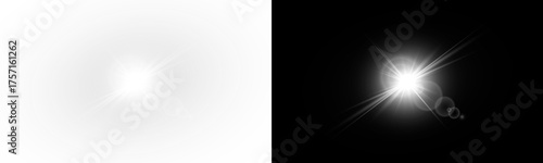 Obraz na plátně Bright sunlight with star shine flare overlay background